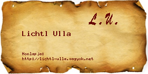 Lichtl Ulla névjegykártya